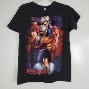 Vtg. Death Note All Over Print Tshirt‎ M Nene Sport Glitter Rare Double Graphic